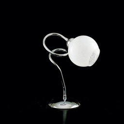 [BL140-LT-CR] Lumetto comodino ferro cromato lucido con vetro bianco 1 luce 22xh.28 cm