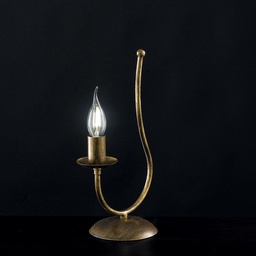 [BL147-LT-BR] Lumetto comodino in ferro Marrone Oro una luce 18x h35 cm