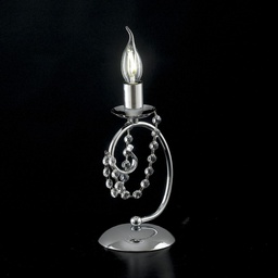 [BL146-LT-CR] Lumetto comodino in ferro cromato con strass cm 27 h