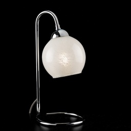 [BL167-LT-CR] Lumetto comodino in ferro cromato lucido vetri bianchi 1 luce 15xh.31 cm
