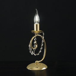 [BL146-LT-OR] Lumetto comodino in ferro dorato con strass cm 27 h