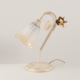 [BL26-LT-AV] Lumetto in ferro Avorio Oro rose una luce 23x h30 cm