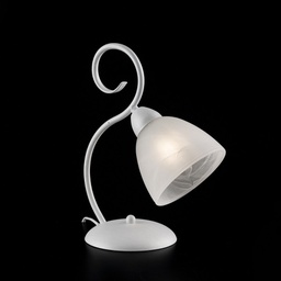 [BL241-LT-BCO] Lumetto in ferro Bianco shabby paralume in vetro Alabastro Bianco una luce 26x h32 cm