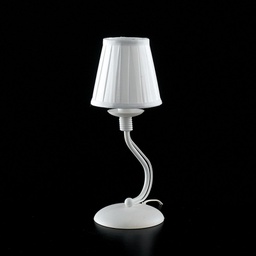 [BL105-LT-BCO-PAR] Lumetto in ferro Bianco shabby una luce paralume Bianco 17x h27 cm