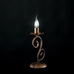 [BL130-LT-NR] Lumetto in ferro Nero decorazione Rame una luce 13x h28cm