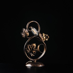 [BL169-LT-BR] Lumetto rosoni in ferro Marrone con decorazioni Oro una luce 21x h30 cm