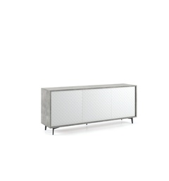 [TEREL180BCEM] Madia Con Struttura Cemento E Ante Bianco Dama Apertura Push cemento ante bianco DAMA