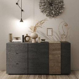 [EFFEZ98863] Madia Sabry 2 ante 3 cassetti titanio rovere mercure EFFEZ