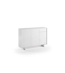 [TEREL192B] Madia Slim Con 3 Ante Cassetto E Tre Ripiani Interni bianco