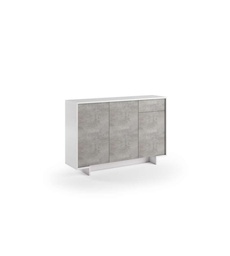 [TEREL192BC] Madia Slim Con 3 Ante Cassetto E Tre Ripiani Interni bianco cemento