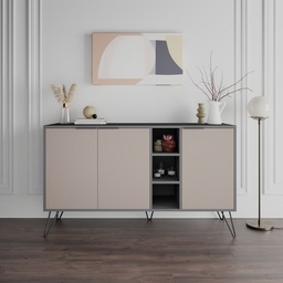 [FZ96887] Madia antracite 3 ante tortora 142x35,5x83h