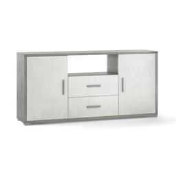 [ODB802CEOSK] Madia due ante due cassetti Cemento Bianco 174x41x h84 cm