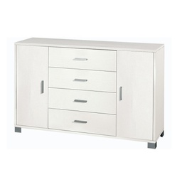 [A775BFBFK] Madia due ante quattro cassetti Bianco Cenere 136x41x h86 cm