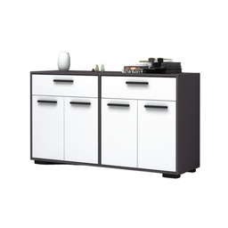[EFFEZ95210] Madia multiuso quattro ante due cassetti Bianco Grigio TRUVA 140x40x h78 cm EFFEZ