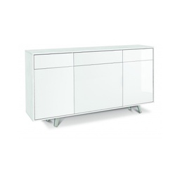 [O7076OSBLK] Madia tre ante tre cassetti Bianco Ossido Lucido 164x41x h92 cm