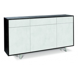 [A7076ONOSK] Madia tre ante tre cassetti Nero Bianco Ossido 164x41x h92 cm