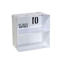 [V6442250000] Mensola metallo bristol bianco 2 piani quadrata cm 29