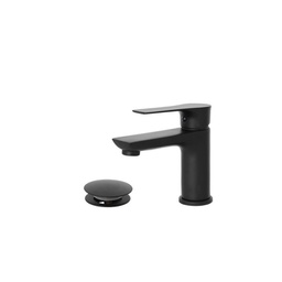 [BR401081] Miscelatore Lavabo in Acciaio Serie FLAT Nero Opaco
