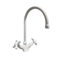 [FZ84151] Miscelatore da cucina bicomando bianco Paini Monaco 08WH572  30x20x4,3 cm