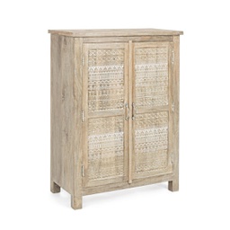 [B0746212] Mobile 2 ante Mayra in legno naturale 79x40x112h cm