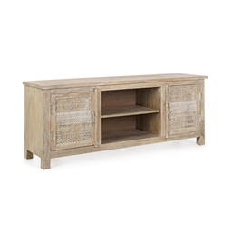 [B0746214] Mobile basso 2 ante Mayra in legno naturale 150x40x60h cm