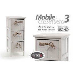 [GIC763960] Mobile cassettiera bianca shabby legno cm 25 x 25 x 58 h