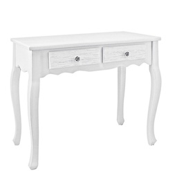 [B0744186] Mobile consolle 2 cassetti legno bianco Blanc cm 80 x 40 x 75