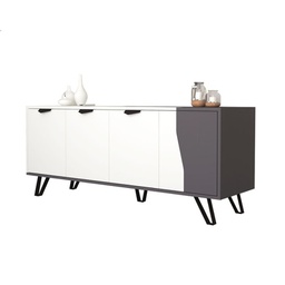 [EFFEZ91103] Mobile credenza 4 ante bianco grigio 160x45xh.77 cm EFFEZ