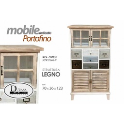 [GIC787232] Mobile credenza vetrina cm 70 x 36 x 123 h anticato