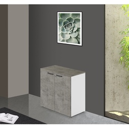 [AZ26670] Mobile da ufficio basso due ante con serratura  colore Cemento H87x90x45cm