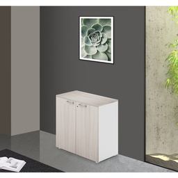 [AZ26663] Mobile da ufficio basso due ante con serratura  colore Olmo H87x90x45cm