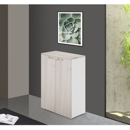 [AZ26694] Mobile da ufficio due ripiani ante con serratura  colore Olmo H129x90x45cm