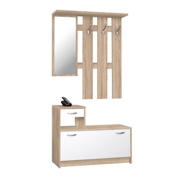 [EFFEZ94279] Mobile guardaroba da ingresso bianco e rovere sonoma 100x25xh.180 cm EFFEZ