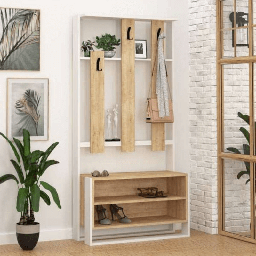 [EFFEZ99369] Mobile ingresso Chester bianco rovere 90x36x180 EFFEZ