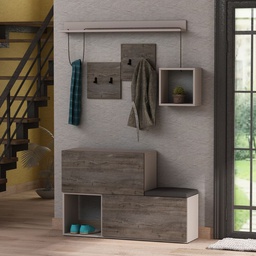[EFFEZ97574] Mobile ingresso scarpiera Holdon colore tortora dark coffee EFFEZ