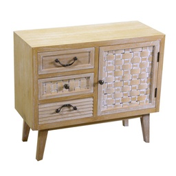 [V8040780000] Mobile legno naturale 1 anta + 3 cassetti cm 30 x 70 x h 60