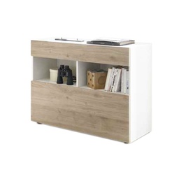 [FZ83038] Mobile madia 1 cassetti 1 ribalta bianco-rovere 111x42xh 82 cm(ASTRAKATMBLRC-209007-05K)