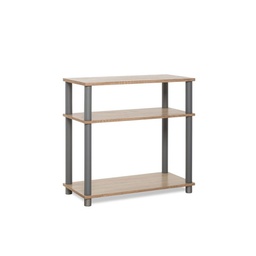 [1920098] Mobile porta TV scaffale 3 ripiani rovere sonoma e alluminio 60x29,5xh.57,3 cm