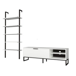 [EFFEZ91156] Mobile porta tv con libreria 5 mensole bianco 70x30xh.180 cm EFFEZ