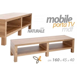 [GIC751509] Mobile porta tv in mdf naturale tavolino basso cm 160 x 45 x 40 h