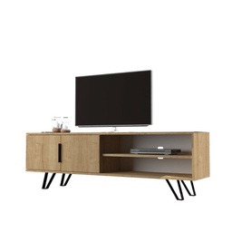 [FZ91164] Mobile porta tv rovere con particolari in ghisa 160x35xh.49 cm(FOOTRO)