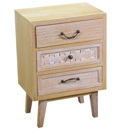 [V8040740000] Mobile soggiorno 3 cassetti naturale 44,5x30x63,5h cm