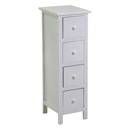 [V4116690000] Mobiletto Eleonora bianco 4 cassetti cm 25x28h75