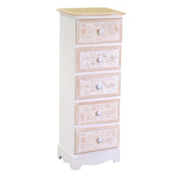 [V8041690000] Mobiletto legno andorra 5 cassetti cm 29x23h81