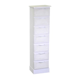 [V8041570000] Mobiletto legno liverpool 7 cassetti bianco cm 29x23h109