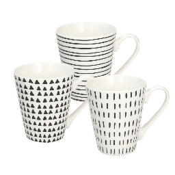 [19913669] Mug 300 Cc Graphic New Bone China Nero 
