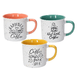 [20003515] Mug 350 cc Happy Coffee Stoneware multicolor