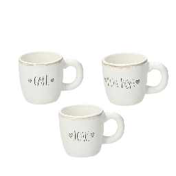 [19907376] Mug 360 cc Amour Stoneware bianco