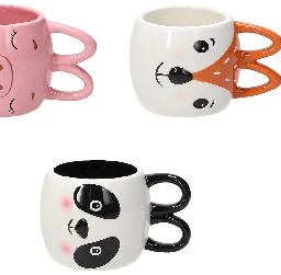 [2003699] Mug 450 Cc Funny Face Stoneware Multicolor