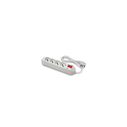 [1925665] Multipresa bipasso Schuko con interruttore luminoso, colore bianco, 4 prese 2P+T 16A, cavo 3x1,0 mmq lungo 1,5 metri
